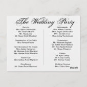 Hochzeitsprogramm, Seite 1 von 2. Postkarte (Rückseite)