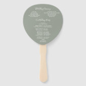 Hochzeitsprogramm Signature Script Sage Green Fächer (Rückseite)