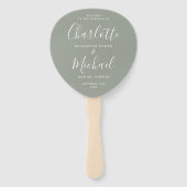 Hochzeitsprogramm Signature Script Sage Green Fächer (Vorderseite)