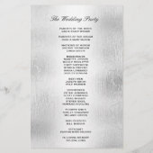 Hochzeitsprogramm | Silber- und Diamantenschau (Rückseite)