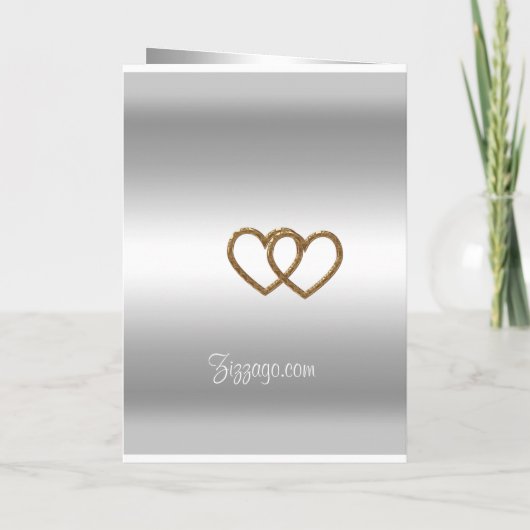 Hochzeitsprogramm Silber zwei Herzen Programm (Rückseite)