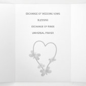 Hochzeitsprogramm Silberherz-Schmetterlinge Dreifach-gefaltete Programmkarte (Innenseite Mitte)