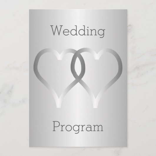 Hochzeitsprogramm Silberherzen Programm (Vorderseite)