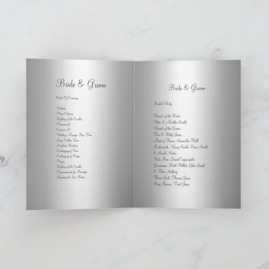 Hochzeitsprogramm Silberne zwei Herzen Programm (Innenseite)
