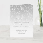 Hochzeitsprogramm Silver Bokeh Sparkle Lights Programm (Vorderseite)