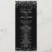 Hochzeitsprogramm Silver Imitats Glitzer Confetti  Programm (Vorderseite)