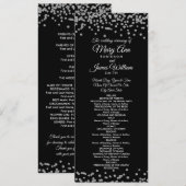 Hochzeitsprogramm Silver Imitats Glitzer Confetti  Programm (Vorne/Hinten)