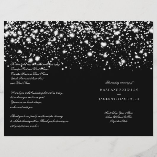 Hochzeitsprogramm Silver Midnight Glam (Vorderseite)