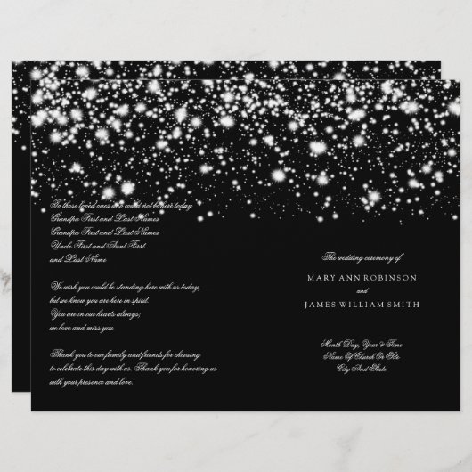 Hochzeitsprogramm Silver Midnight Glam (Vorne/Hinten)