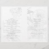 Hochzeitsprogramm Simple Floral Silver Navy Blue (Rückseite)