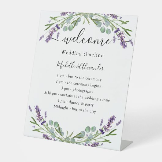 Hochzeitsprogramm Sockelschild (Vorderseite)