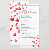Hochzeitsprogramm Soft Pink Hearts (Vorne/Hinten)