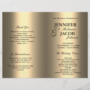 Hochzeitsprogramm Soft Shiny Gold Look