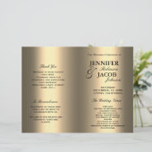 Hochzeitsprogramm | Soft Shiny Gold Look (Stehend Vorderseite)