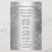 Hochzeitsprogramm | Soft Silver Glitzer Look (Rückseite)