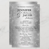 Hochzeitsprogramm | Soft Silver Glitzer Look (Vorne/Hinten)