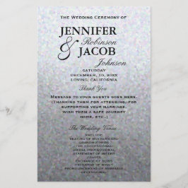 Hochzeitsprogramm | Soft Silver Glitzer Look