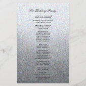 Hochzeitsprogramm | Soft Silver Glitzer Look (Rückseite)