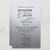 Hochzeitsprogramm | Soft Silver Glitzer Look (Vorne/Hinten)