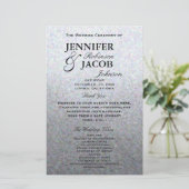 Hochzeitsprogramm | Soft Silver Glitzer Look (Stehend Vorderseite)