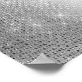 Hochzeitsprogramm | Soft Silver Glitzer Look Poster (Ecke)