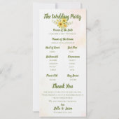 Hochzeitsprogramm Sonnenblumen Gelb Niedliche Wass Einladung (Rückseite)