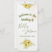 Hochzeitsprogramm Sonnenblumen Gelb Niedliche Wass Einladung (Vorderseite)