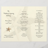 Hochzeitsprogramm "Starfish Couple Cream Tri-Fold" (Vorderseite)