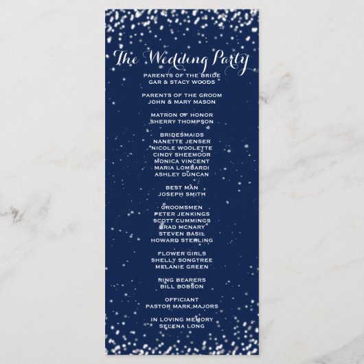 Hochzeitsprogramm | Startnight Programm (Rückseite)