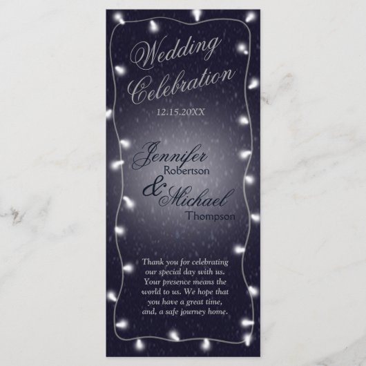 Hochzeitsprogramm | Startnight Programm (Vorderseite)