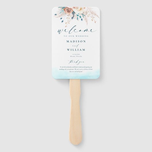 Hochzeitsprogramm Strand Ziel Fächer (Rückseite)