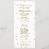 Hochzeitsprogramm | Streifen, Rose, Goldschmiedett Programm (Rückseite)