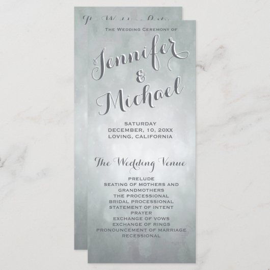 Hochzeitsprogramm | Subtile Silver Highlights Programm (Vorne/Hinten)