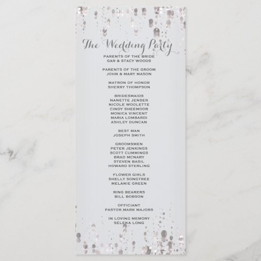 Hochzeitsprogramm | Subtile Silver Programm (Rückseite)