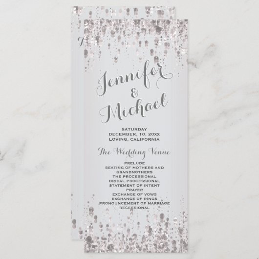 Hochzeitsprogramm | Subtile Silver Programm (Vorne/Hinten)