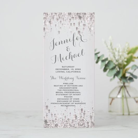 Hochzeitsprogramm | Subtile Silver Programm (Stehend Vorderseite)