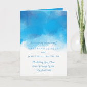 Hochzeitsprogramm Summer Blue Watercolor Programm (Vorderseite)