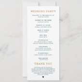 Hochzeitsprogramm Teal- und Gold-Vorlage Einladung (Rückseite)