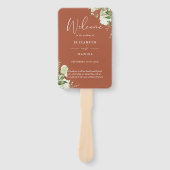 Hochzeitsprogramm Terracotta Floral Greenerity Fächer (Vorderseite)