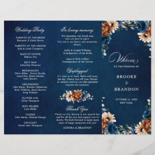 Hochzeitsprogramm Terracotta Navy Blue Greenerity