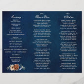 Hochzeitsprogramm Terracotta Navy Blue Greenerity (Rückseite)