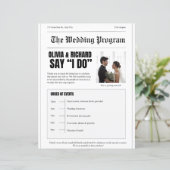Hochzeitsprogramm – Titelseite im Zeitungstil (Stehend Vorderseite)