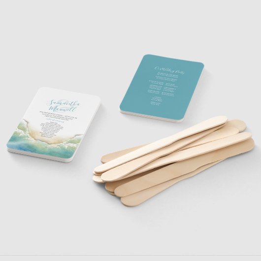 Hochzeitsprogramm "Tropical Blue Seaside" Fächer (Non-assembled)