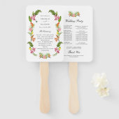 Hochzeitsprogramm Tropical Floral & Greenery Garde Fächer (Vorne und Hinten)