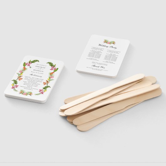 Hochzeitsprogramm Tropical Floral & Greenery Garde Fächer (Non-assembled)