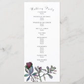 Hochzeitsprogramm tropisches Blattgold Blumenschri Programm (Rückseite)