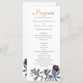 Hochzeitsprogramm tropisches Blattgold Blumenschri Programm (Vorne/Hinten)