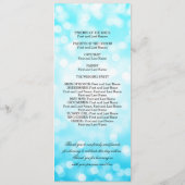 Hochzeitsprogramm Türkisfarbene Glitzer Lights Programm (Rückseite)