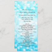 Hochzeitsprogramm Türkisfarbene Glitzer Lights Programm (Vorne/Hinten)