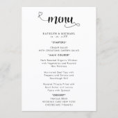 Hochzeitsprogramm und Hochzeitsmenü Menükarte (Vorderseite)